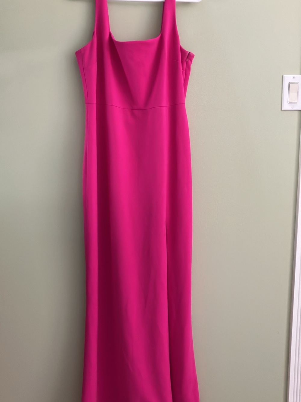 BHLDN Hot Pink Sleeveless Square-Neck Maxi Dress